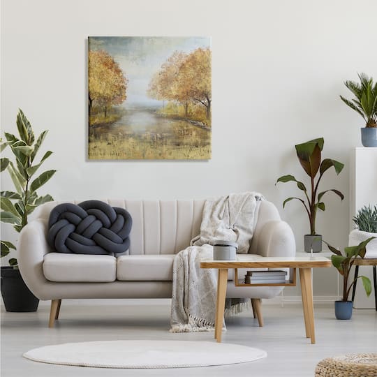 Stupell Industries Golden Autumn Tree Forest Landscape Contemporary Scene Canvas Wall Art